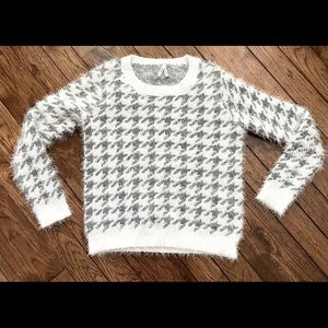 Mudd brand grey/off-white eyelash-type sweater